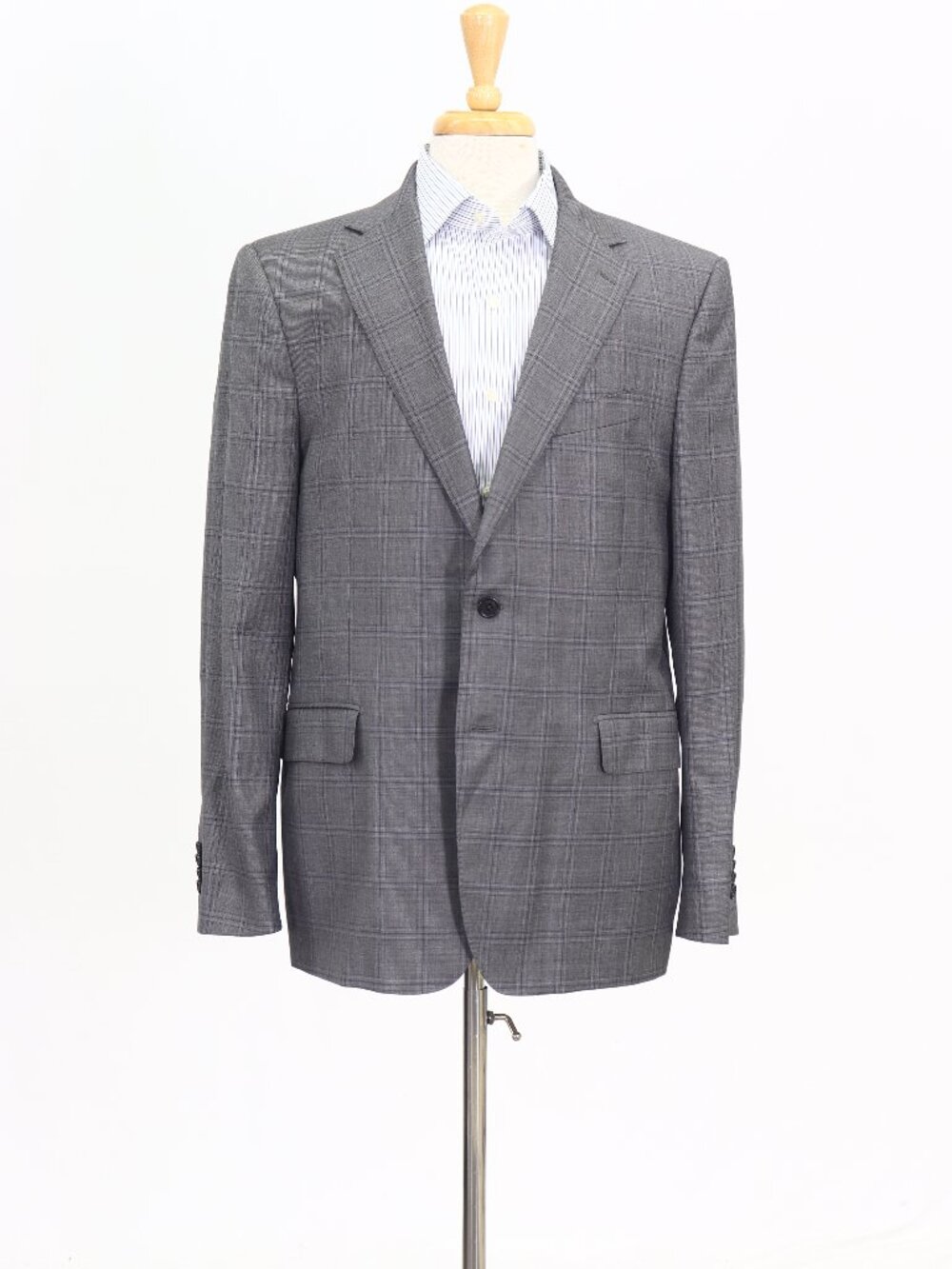 Salvatore Ferragamo 44R Gray Blazer Sport Coat Jacket 2-Button Check W965